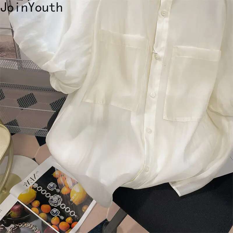 2025 Blusas De Mujer Chiffon Summer Blouses for Women Temperament Tops Loose Puff Sleeve Vintage Blouse Solid Color Chic Shirts