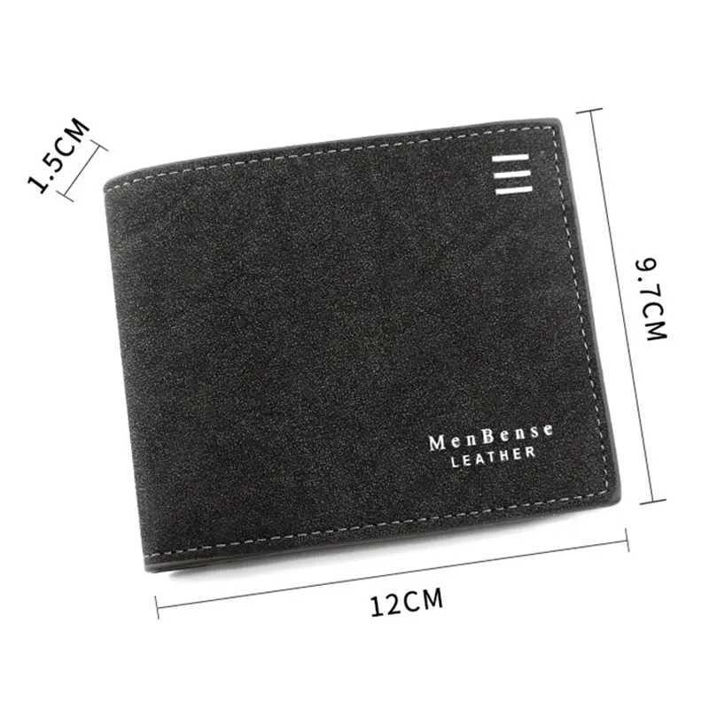 New Short Men Wallets Card Holder Classic Male Wallet With Coin Pocket Zipper Fashion Frosted Slim Mens Purses Z250621