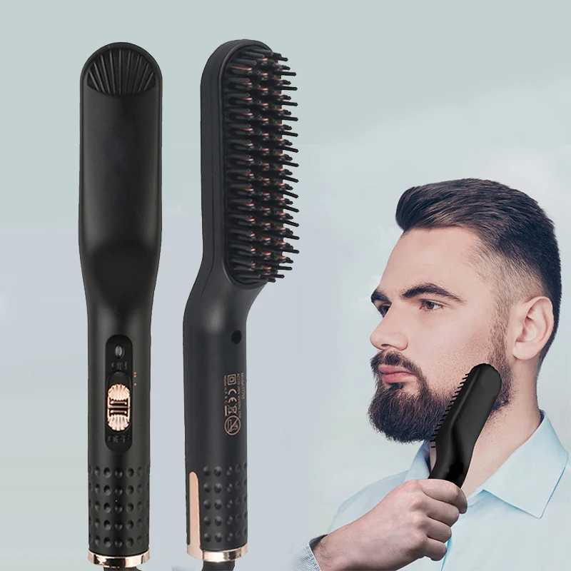 New Multi-Speed Electric Straightening Comb Hair Straightener Hot Comb Hair Curler Quick Styler Beard Comb Electric For HairXJ250621
