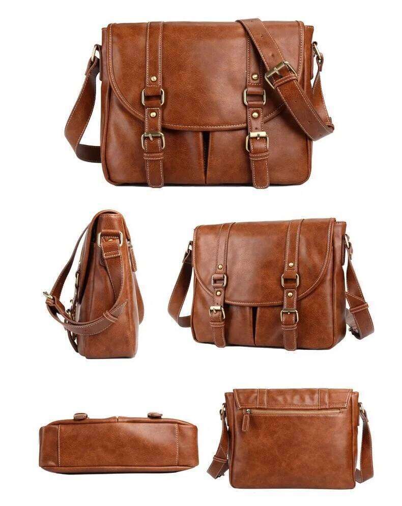 Leather Man Shoulder Retro Crossbody Bag Men Messenger Fashion Male Side Bags