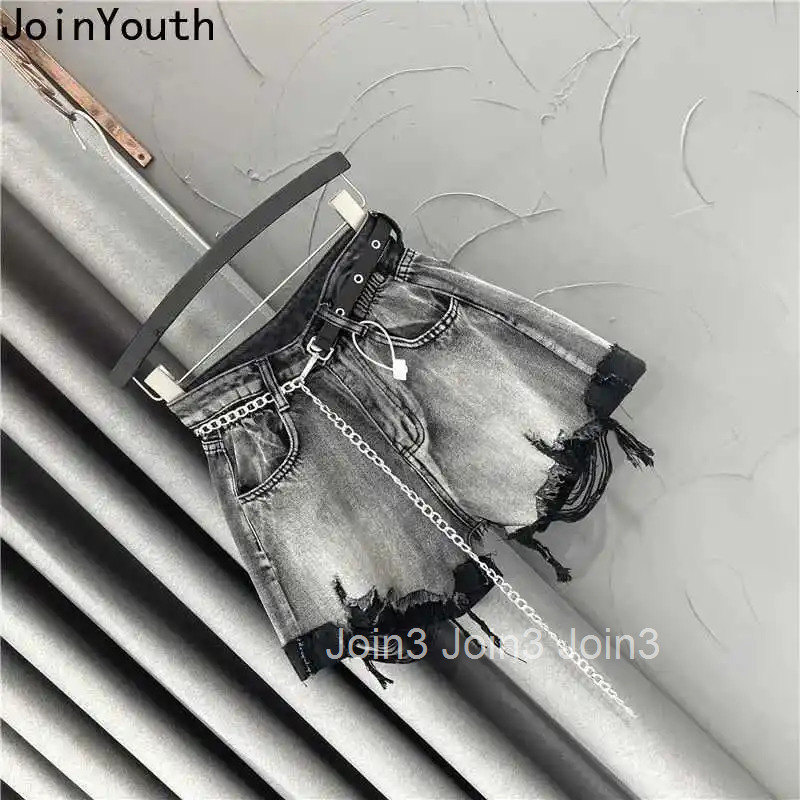 Chic Jean Shorts Women High Waist Y2k Wide Leg Shorts 2025 New Bottoms Irregular Casual Summer Tassel Pantalones Cortos De Mujer