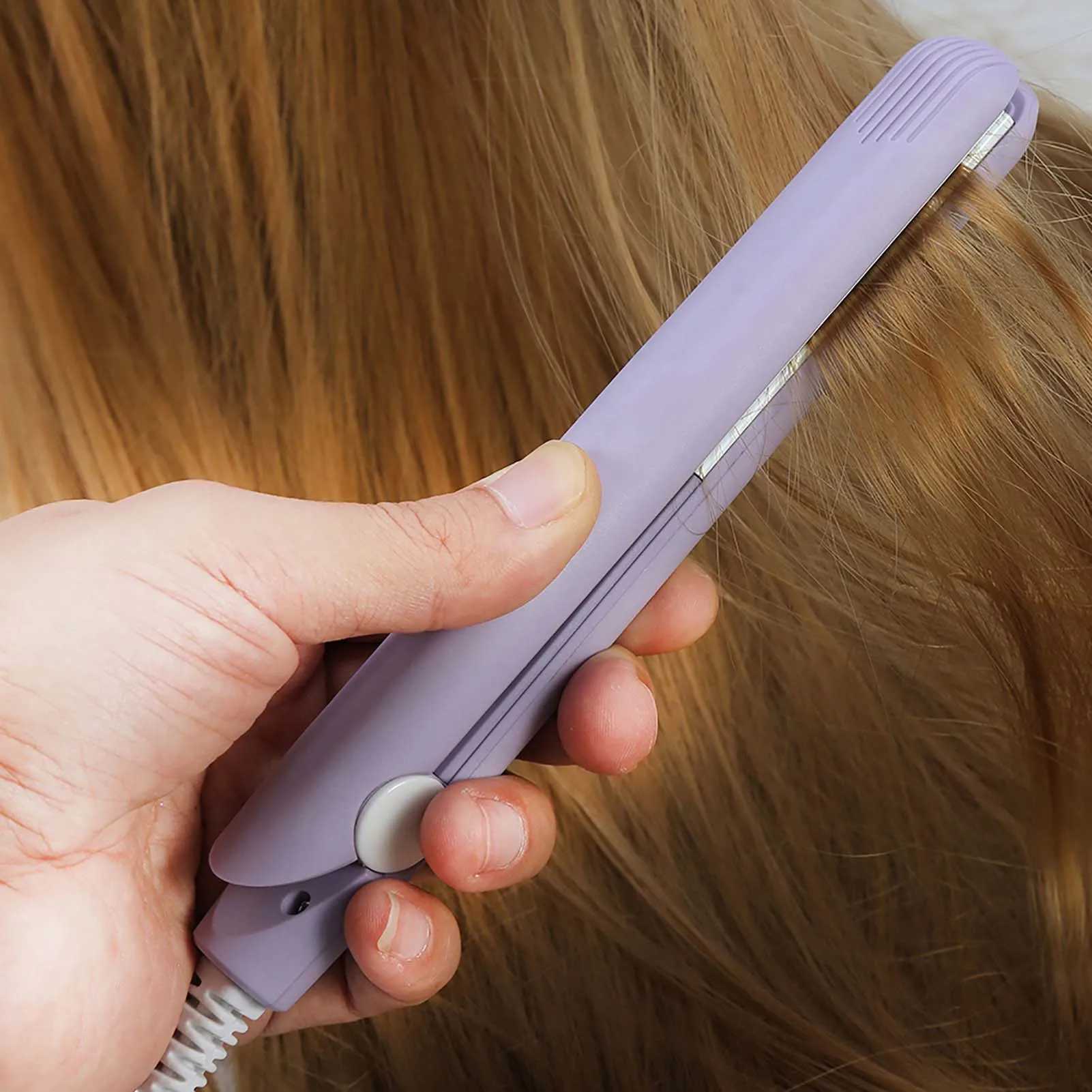 2 in 1 Mini Hair Straightener Ceramic Plate Beauty Flat Iron Heating Curler Hair Straightener Mini Flat IronXJ250621