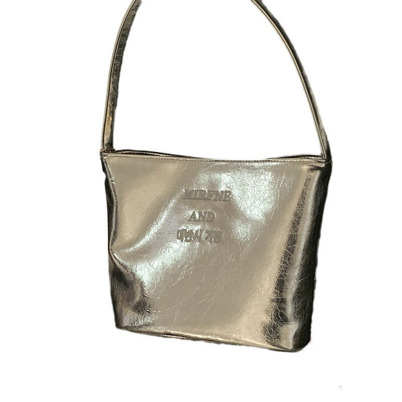 designer bag Fashion Silver Women's Underarm 2024 New Simple Bucket Niche Texture Shoulder Bag
