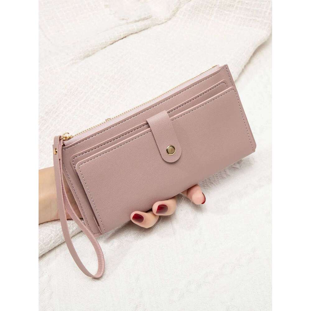 Ultra thin mini PU leather coin purse simple long bag multifunctional handheld credit card holder women's wallet