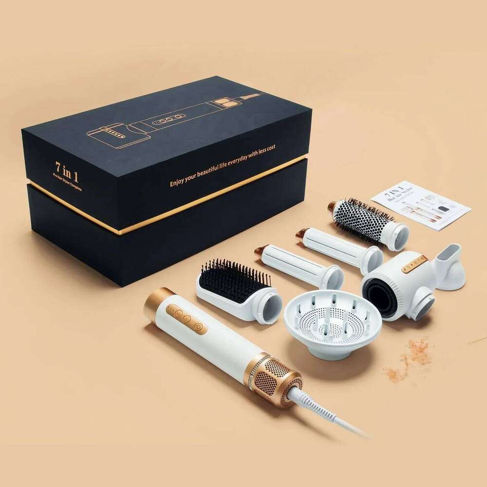 7 in 1 dryer Professional Negative Ion curling Iron Straightener Brushless Motor High Speed Hair Dryer Hot Comb Set