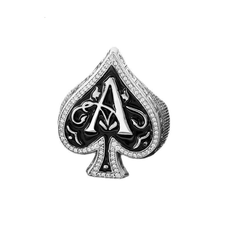 Luxury Jewelry Spade A Heart Ring Hiphop Finger Accessory with Moissanite Inlay Silver jewelry rings