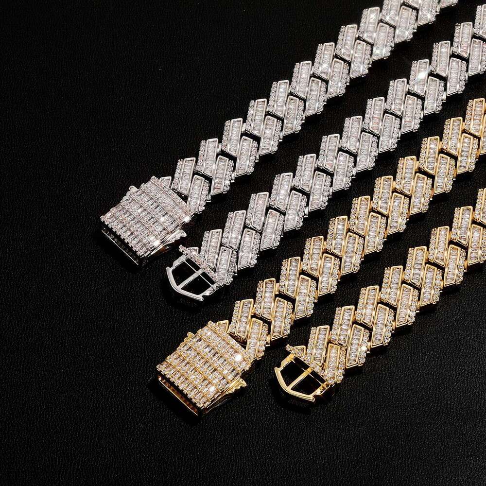 Jin Ao New Hip-Hop Jewelry 20MM Full Dia Rhombus Cuban Chain Necklace Copper Inlaid Zircon Trendy Men's Accessories