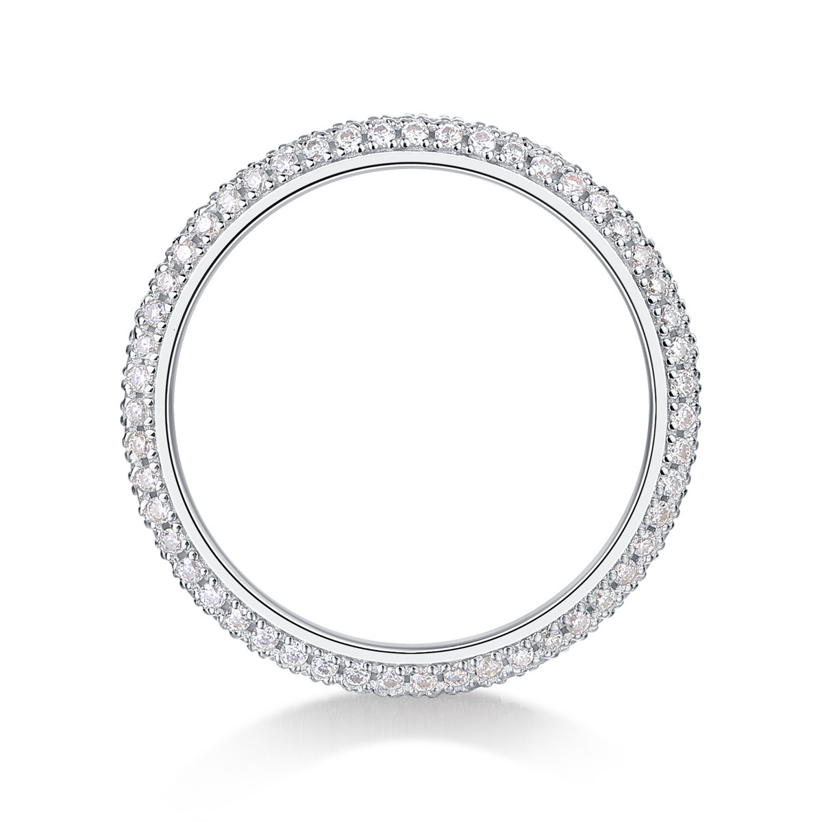 S925 Silver Ring Mo Sangshi Full Body Luxury Inlaid Closed Ring New Style