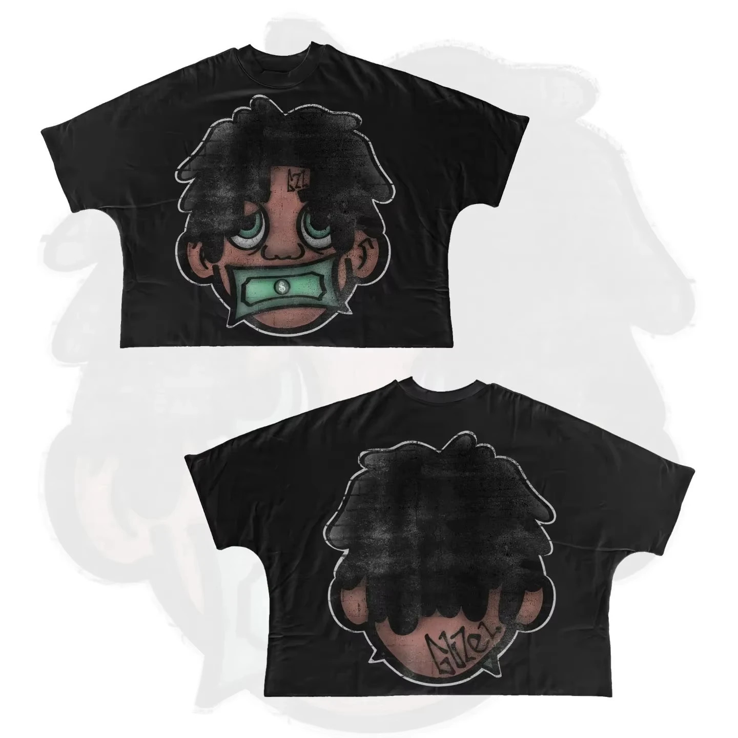 Y2K Short Sleeve Men Women Harajuku Gothic Cartoon Characters Graphic Printed Oversized T Shirt Hip Hop Cotton Drop Sleeves Tops 250614
