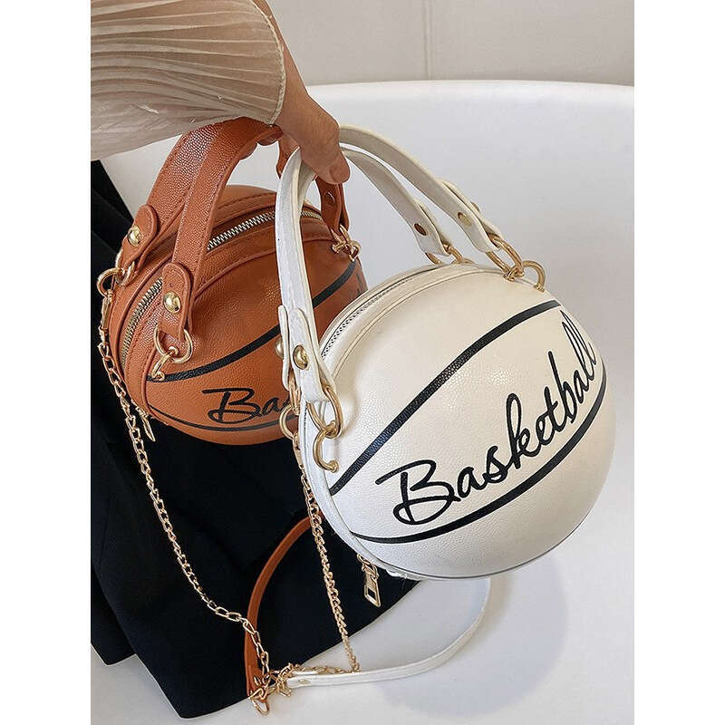 Personalized Round Ball for Women 2024 Autumn Winter New Fashion Chain Single Shoulder Crossbody Bag Handbag Brown Medium None