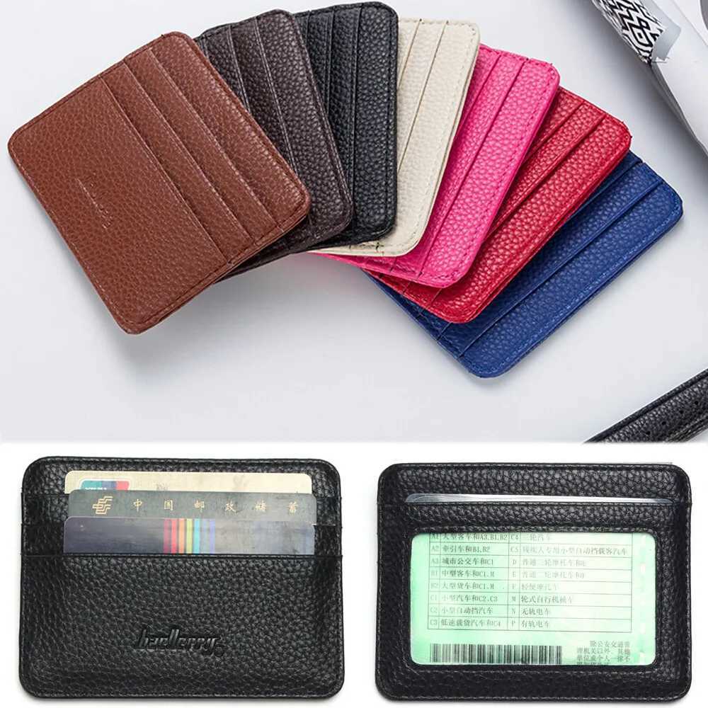 Ultra-thin Slim Double-sided PU Leather ID Card Holder Multi-color Bank Case Multi-slot Wallet Business Card Holder Z250621