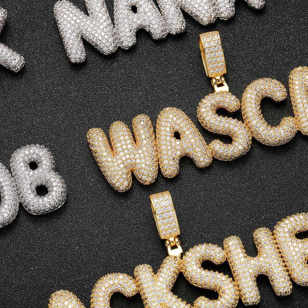 Small English Letter Hip-Hop Pendant Zircon Trendy Brand Personality Creative Splicing Free Combination Necklace a519
