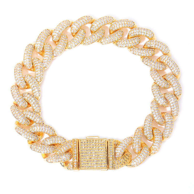 Men's Necklace 14mm Full Dia Cuban Chain Hip-Hop Bracelet Accessory