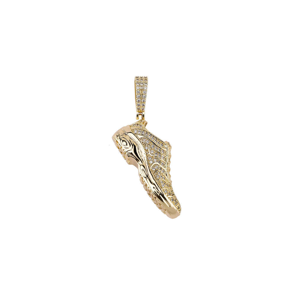 Dewu Same Style Gold Australian Full Zircon Shoe Pendant Creative Trendy Unisex Sneaker Necklace