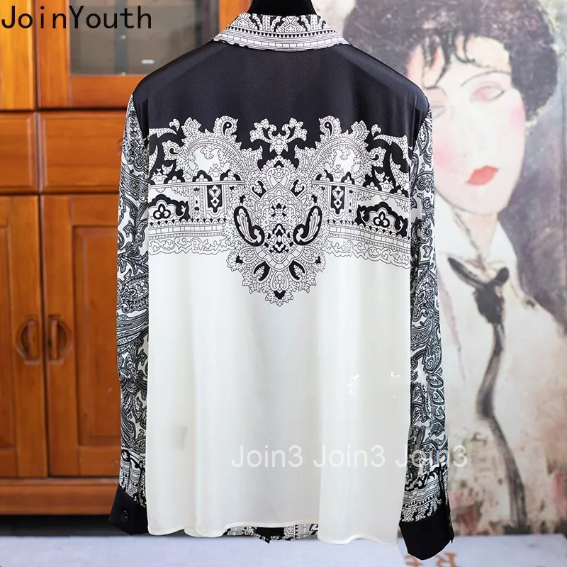 2025 Blusas Mujer De Moda Vintage Womens Blouse Turndown Collar Long Sleeve Loose Tops Fashion Korean Print Shirts Blouses