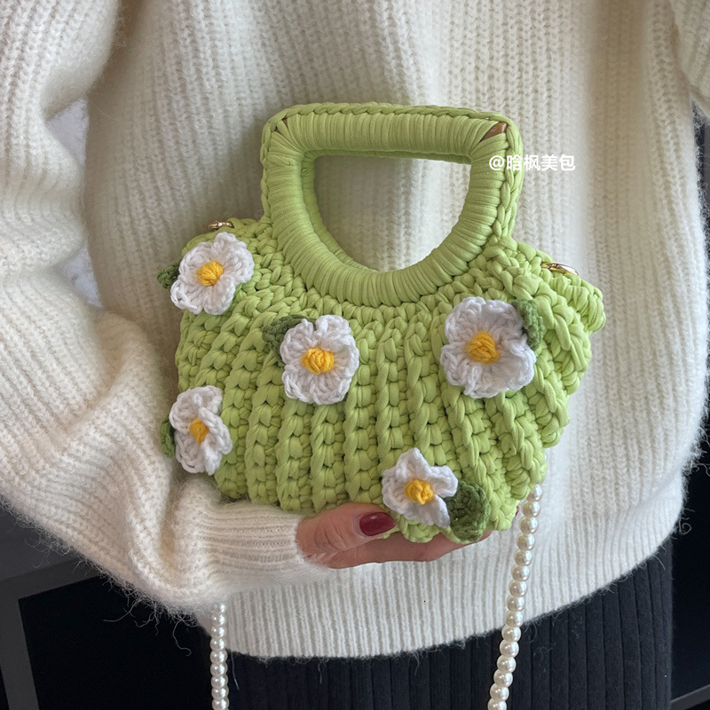 Women's Gardenia Shell Bag Free Shipping Hand Woven Bag Free Gift For Girlfriend Handbag Luxurious Casual Designer Crossbody Bag Beach Bag