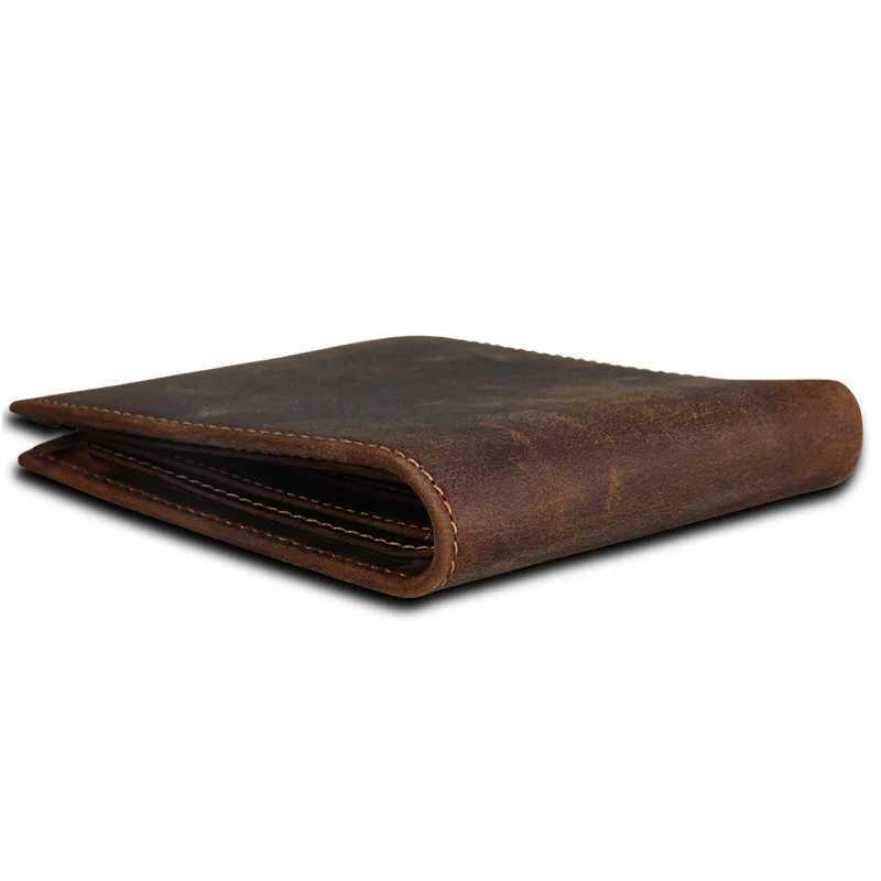 Genuine Leather Mens Wallet RFID Blocking Slim Wallets Male Thin Purse High Quality Cowhide Card Wallet For Men Male Z250621