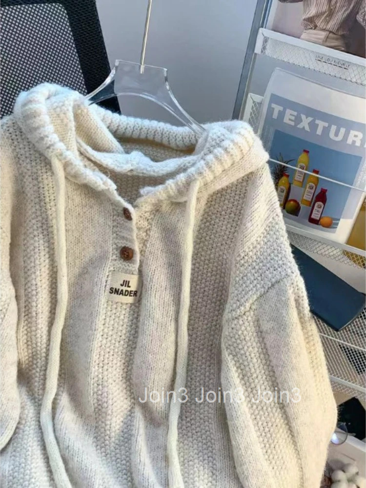 2025 Autumn Winter Clothing Oversized Pullovers for Women Thicked Hooded Jumper Sueter Mujer Knitted Casual Sweater Pull Femme