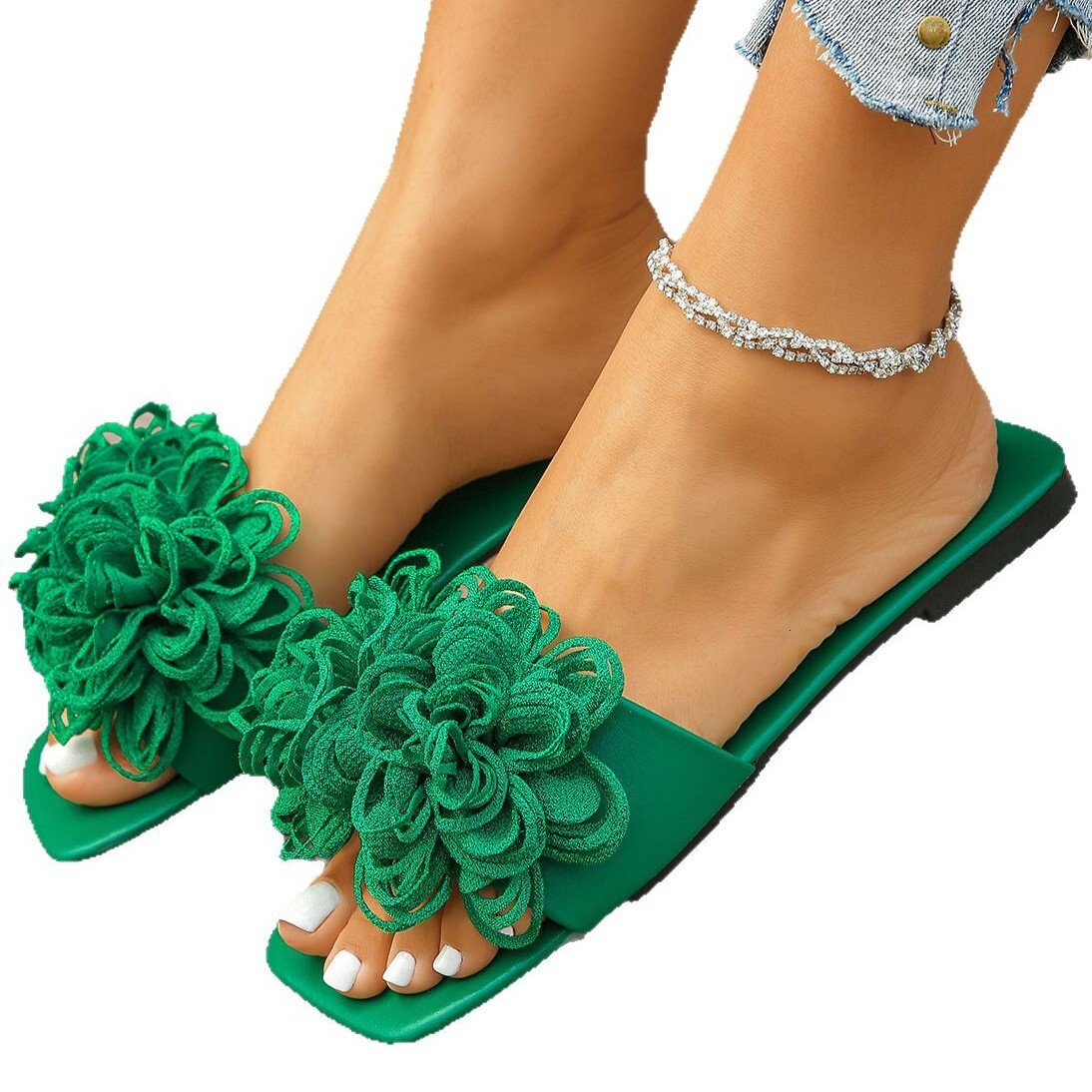 Luxury Brand Designer Shoes Sandals Wholesale Summer Sandals 2025 Spring Summer New European And American Beach Shoes Casual Outdoor Floral Flat Slipp