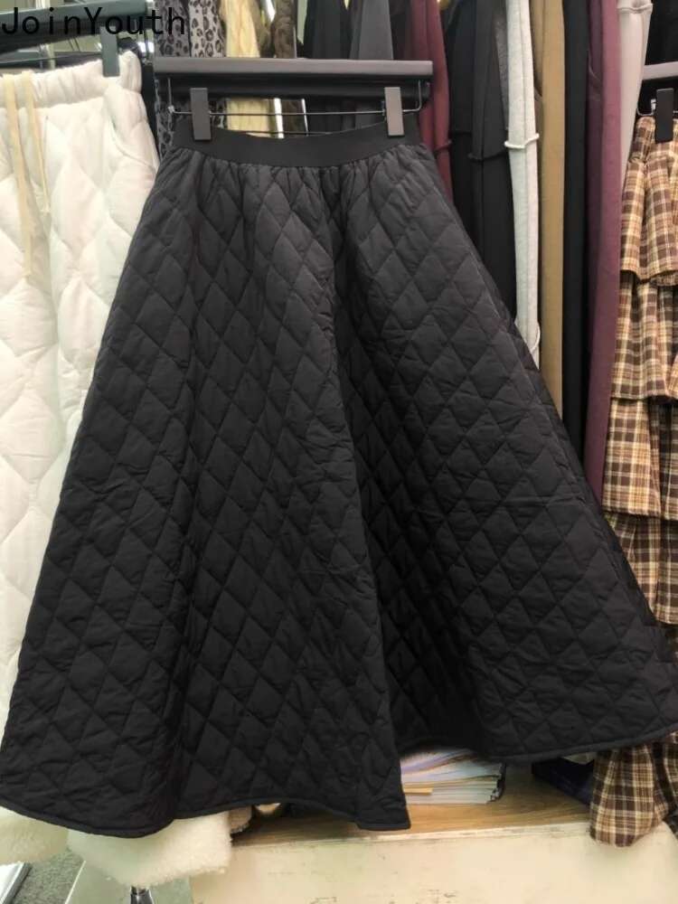 2025 Women Clothing Korean Skirt Solid Color High Waist Jupe Thicked Temperament Saia Casual Fashion Skirts Faldas Mujer De Moda