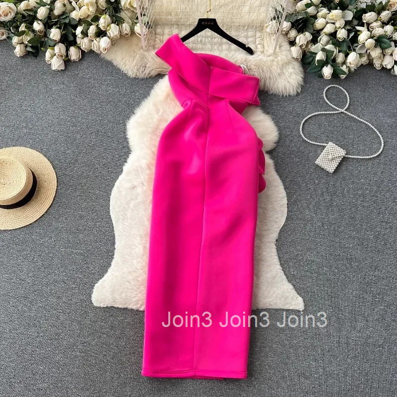 Elegant Evening Party Dress 2025 Summer Split Dress for Women Slim Waist Bodycon Vestidos Sexy Off Shoulder Robe Woman Clothes