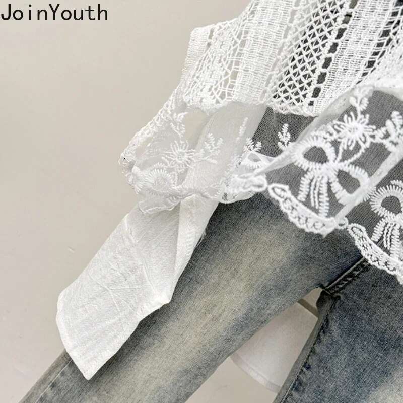 Summer Sweet Tanks 2024 Women Clothing Sleeveless Loose Camis Solid Color Hollow Out Patchwork Lace Tanks Y2k Tops Ropa Mujer
