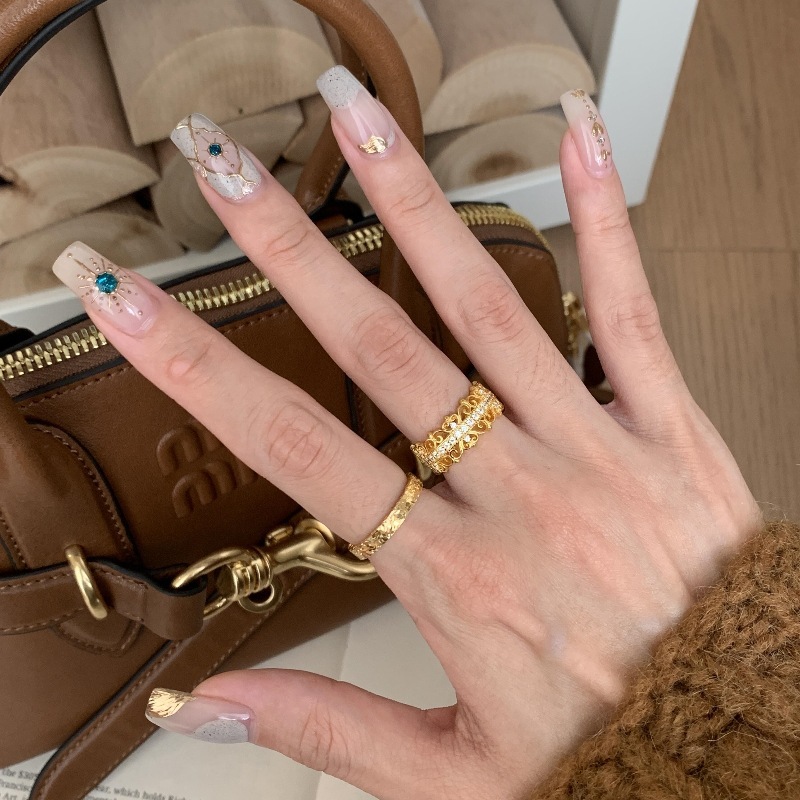 Luxury Moissanite rings Through diamond testing Full Diamond Lace Crown Vintage Royal Intricate Hollow Versatile Elegant Statement Ring