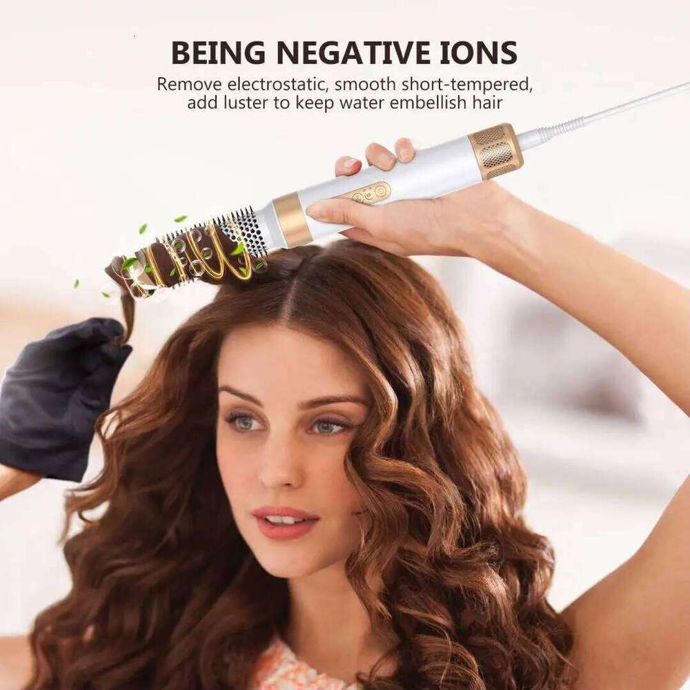 7 In 1 Brush Brushless High Speed With Diffuser Ionic Blow Dryer Hot Air Styling Comb Hair Curler