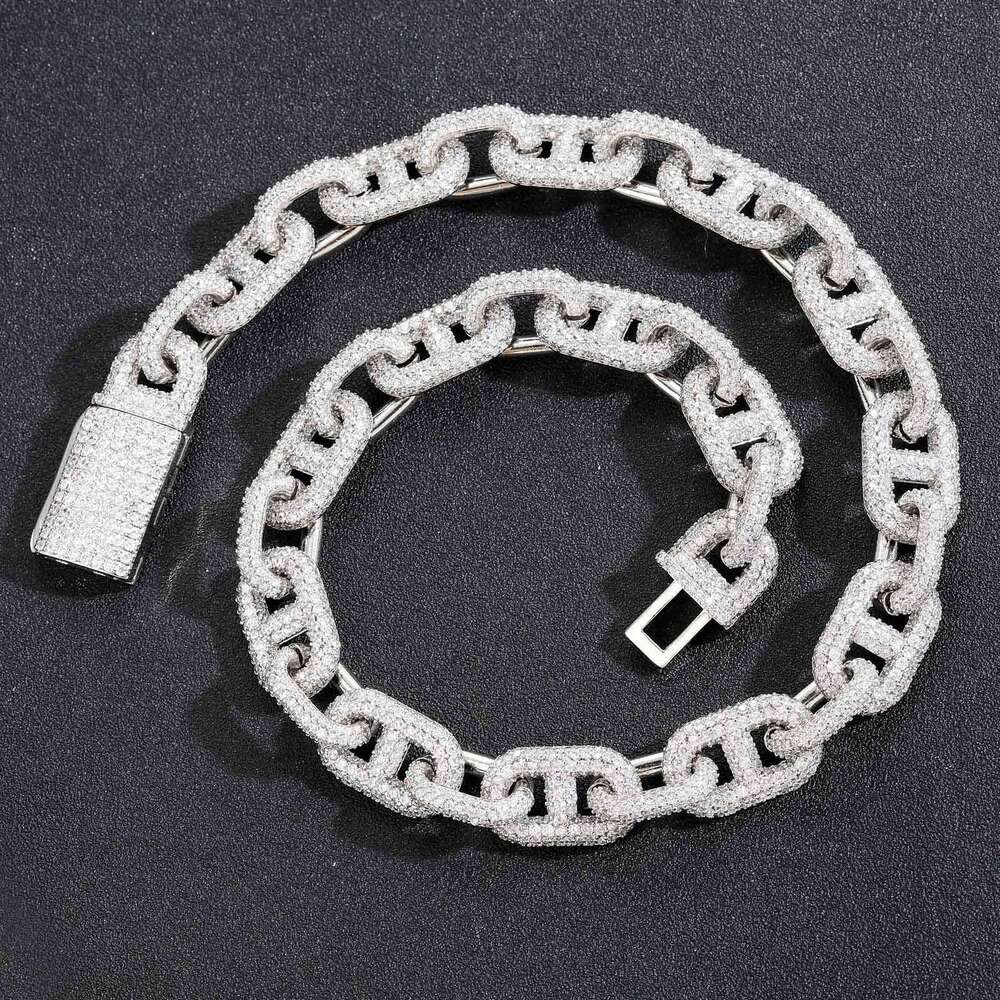 15mm Wide Box Clasp Personality Trendy Men's Rap Pig Nose Hip Hop Collarbone Chain a51b