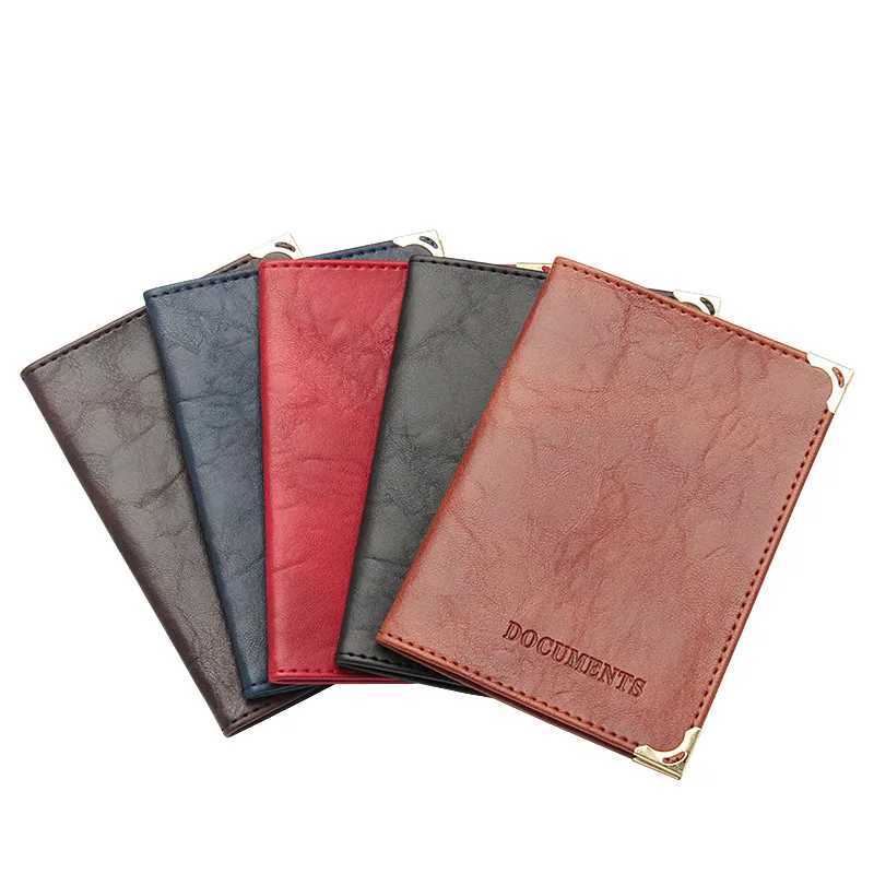 Women Men Passport Holder Bags Wallet Vintage Pu Leather Passport Cover Documents Card Bag Auto Driver License Cover Bags Pouch Z250621