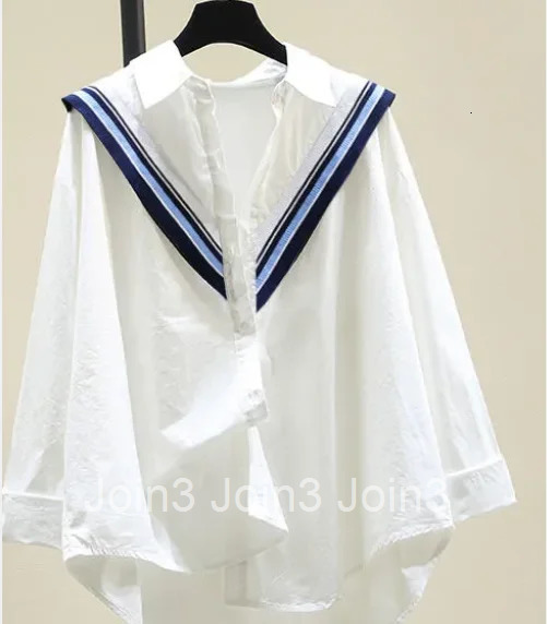 Cotton Long Sleeve Shirts Womens Clothing Loose Casual Blouses Patchwork Knit Striped Blusas Mujer 2025 Korean Ruffles Tops
