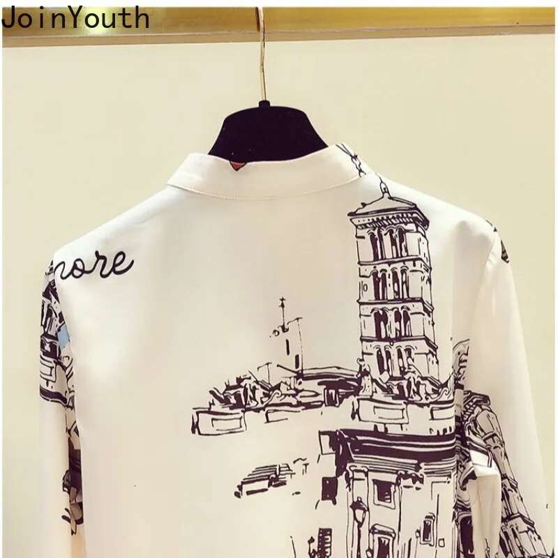 Long Sleeve Vintage Blouses for Women Print Chiffon Fashion Shirts 2025 Blusas Mujer De Moda Summer Loose Korean Blouse Tops