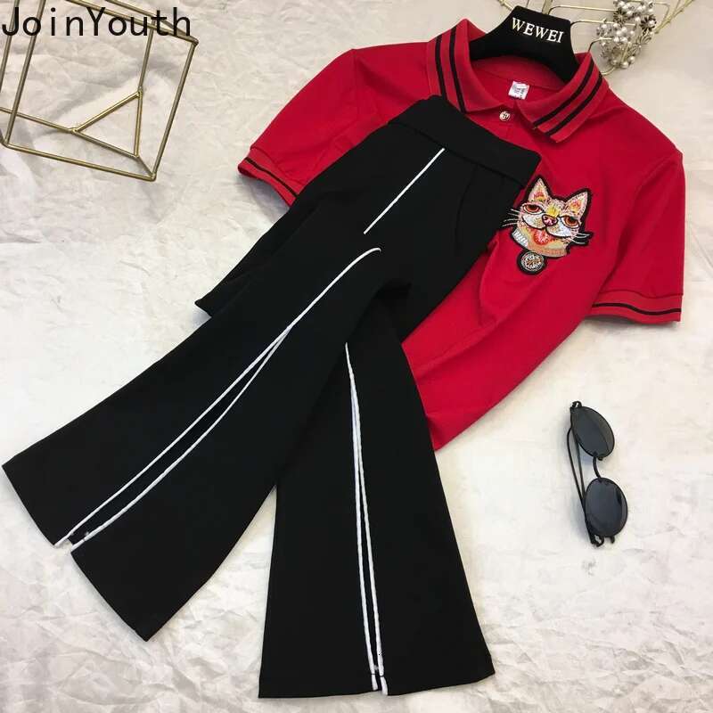2025 New Bottoms Summer Fashion Flare Pants Women Clothing High Waist Tunic Split Trousers Casual Vintage Black Pantalon Femme