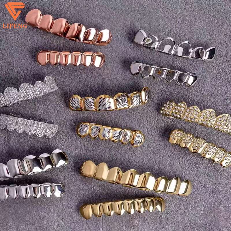 Custom 925 Sterling Silver VVS Moissanite Teeth Grillz Iced Hip Hop Jewelry for Women and Men