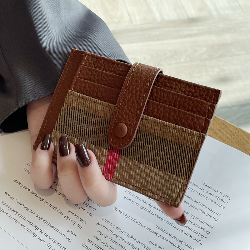 Free Shipping Women's One-piece Card Holder Designer Ultra-thin Mini Exquisite High-end 2025 New Genuine Leather Fashionable Premium Wallet