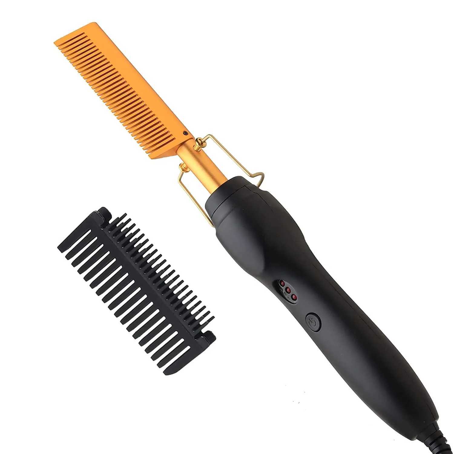 Electric Hot Comb Hair Straightener Flat Iron Heat Pressing Comb Portable Anti-Scald Wigs Beard Hair Straightening Press CombXJ250621