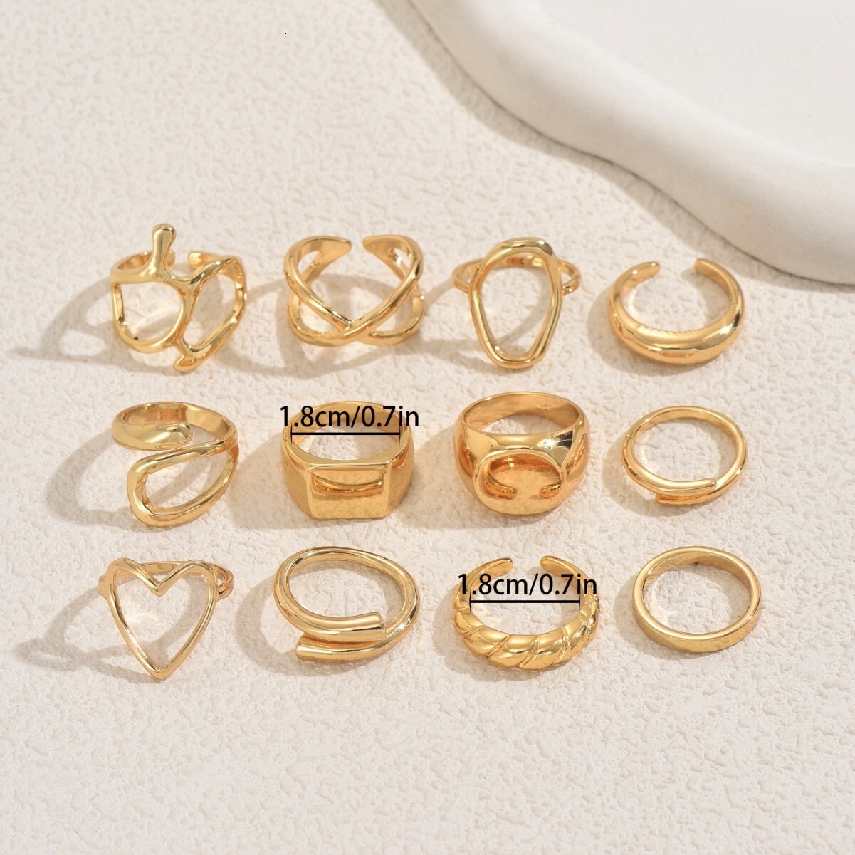 Line Jewelry Set High-End Sense Round Design Open Ring For Women