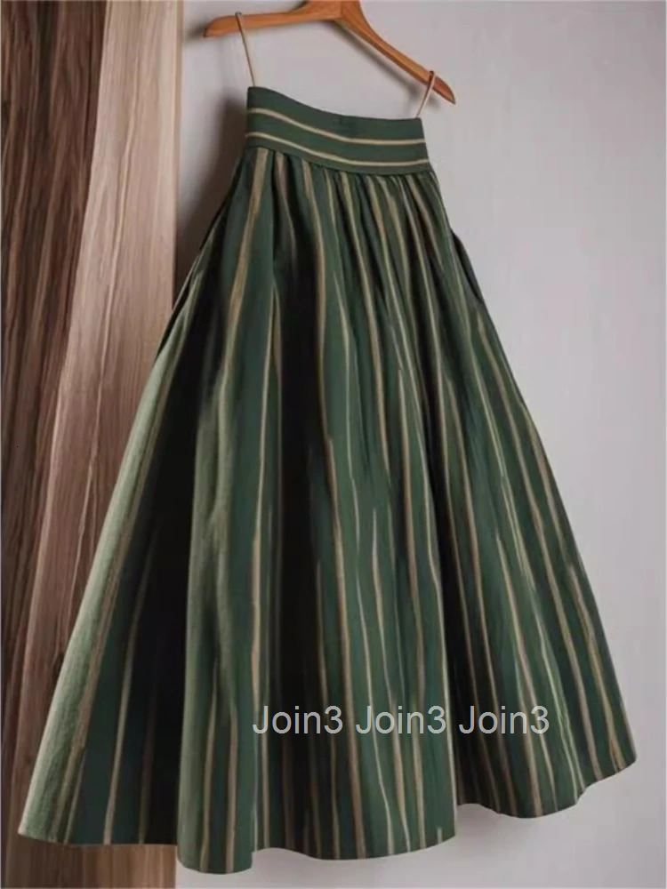 High Waist Skirt for Womens 2025 Faldas Mujer De Moda Vintage Korean Jupe Loose A-line Saia Fashion Striped Slim Fit Skirts