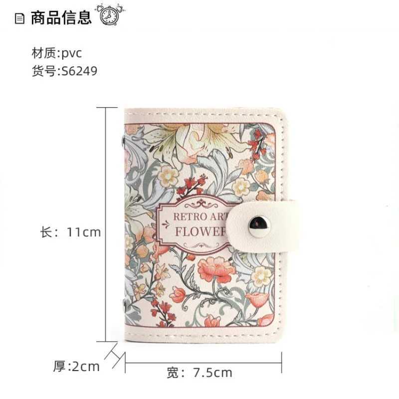 New Floral Oil Painting Hasp Card Bag Women Multi Cards Slots Holder ID Badge Holder Card Covers Z250621