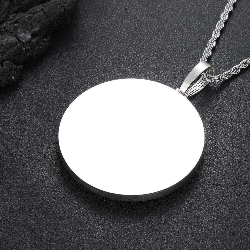 Hip Hop Jewelry Round Star Crown Letter Pendant Accessories Zircon Men's Necklace f738