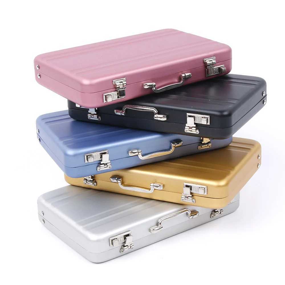 Mini Suitcase Bank Card Box For Men Aluminum Metal Business ID Case Women Jewelry Organizer Fashion Accessories Z250621