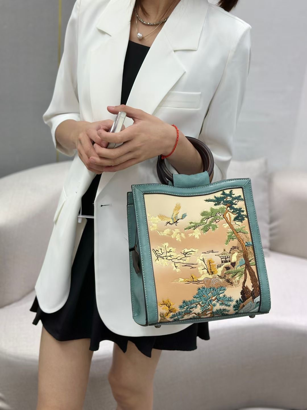 8618-1 Chinese Floral - Embroidered Handbags designer bag Support customization