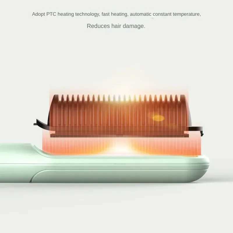 3 in 1 Electric Hot Heating Comb Hair Straightener Professional Mini Ceramic Brush Hair Straightener Brush Hair Styling ToolXJ250621