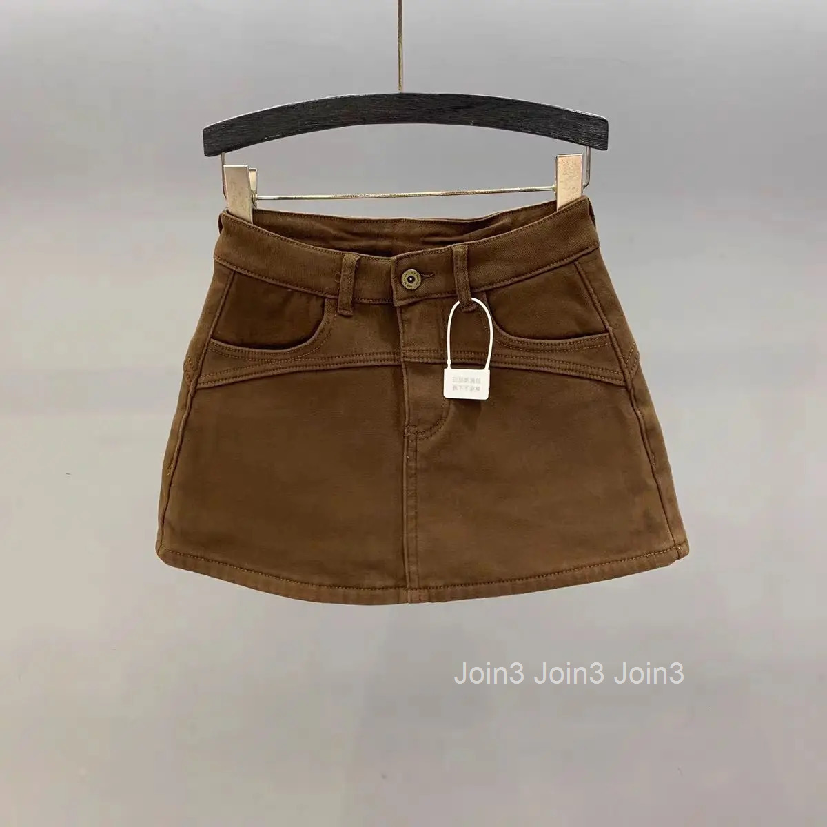Temperament Jupe Brown Mini Skirts for Women 2025 Faldas Mujer De Moda High Waist Tunic Bodycon Y2k Skirt Fashion Korean Saia