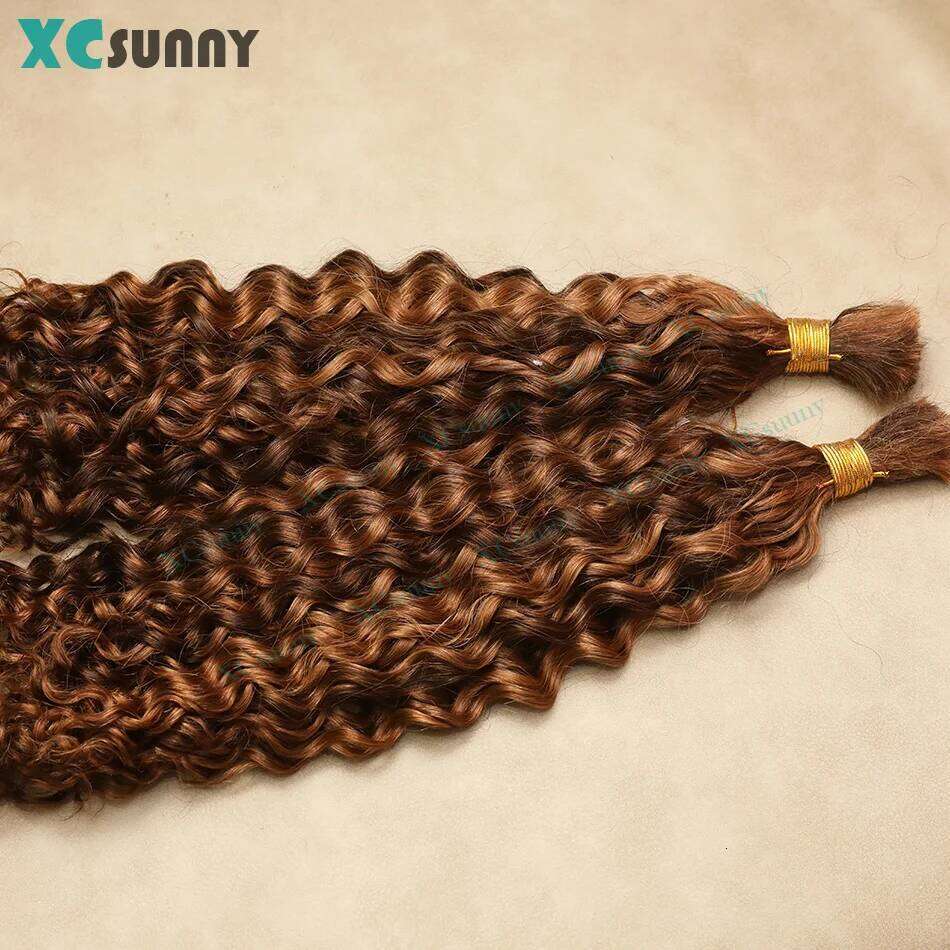 Braiding 4 30 Bulk Curly Human Hair For Boho Braids Double Drawn Bundles Wholesale