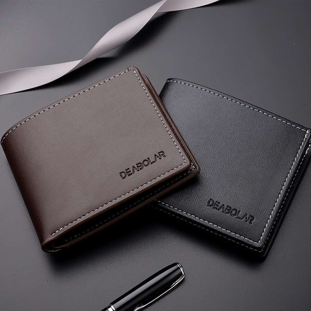 New 80% off Short Business Youth Men's Leather Wallet Ten Yuan Gift