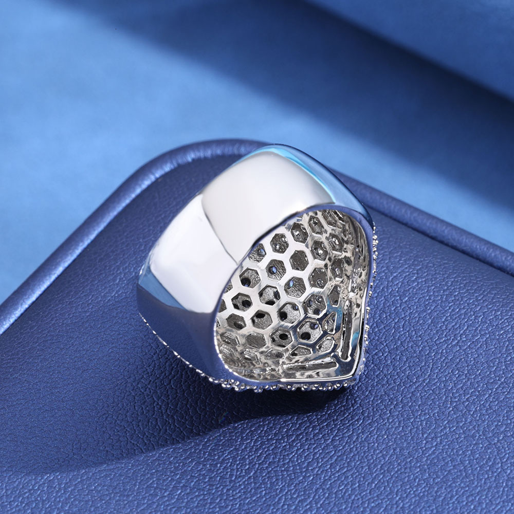 Moissanite rings Hip Hop Diamond Cross Full Diamond Ring Trendy Luxury Men's Statement Finger Ring