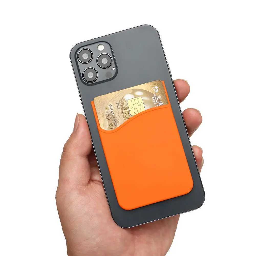 Silicone Phone Card Holder Wallet Case Phone Wallet Stick On Holder Phone Pocket for Almost All Cell Phones Z250621