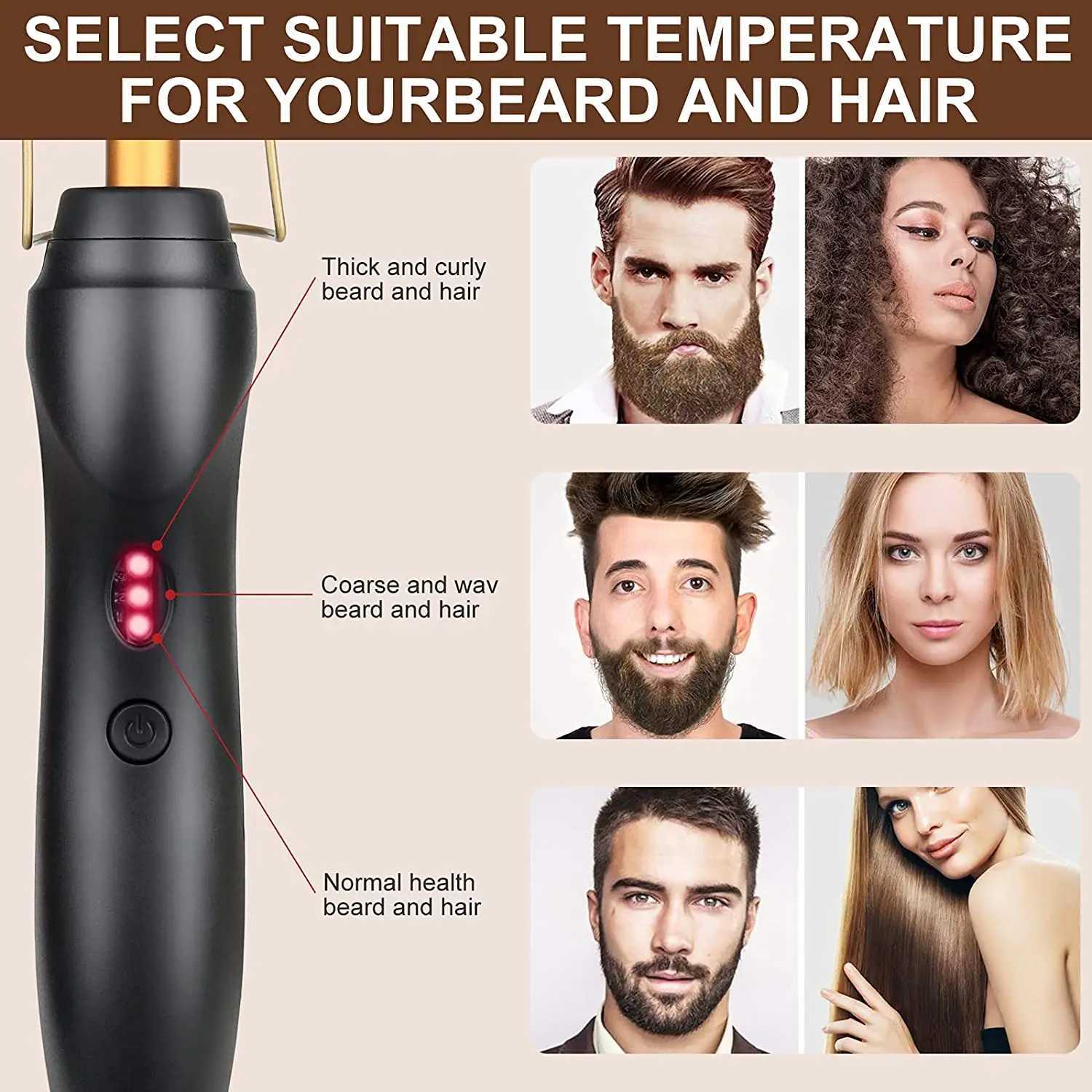 Electric Hot Comb Hair Straightener Flat Iron Heat Pressing Comb Portable Anti-Scald Wigs Beard Hair Straightening Press CombXJ250621