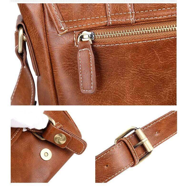 Korean Style Shoulder Retro Crossbody Bag Leather Male Sling Men Messenger Bags